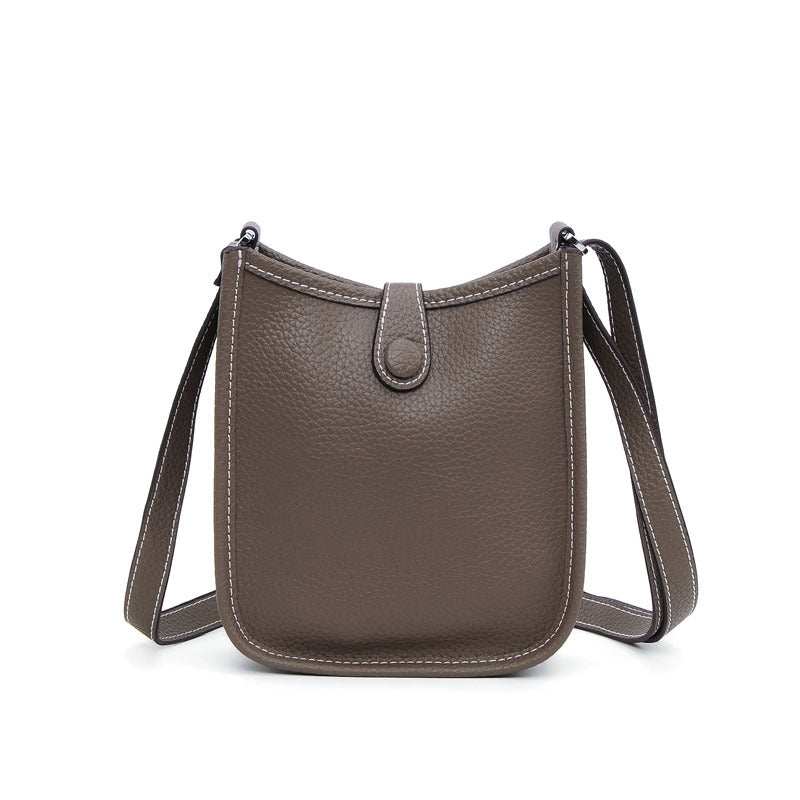 Women Litchi Stria Crossbody Bag