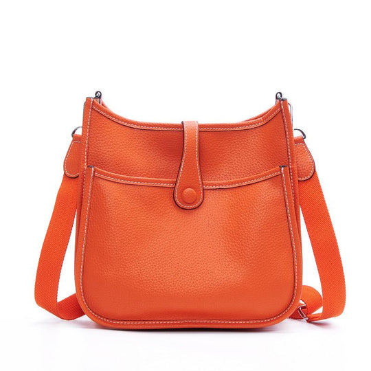 Women Litchi Stria Crossbody Bag