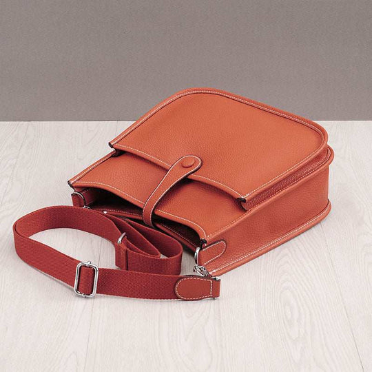 Women Litchi Stria Crossbody Bag