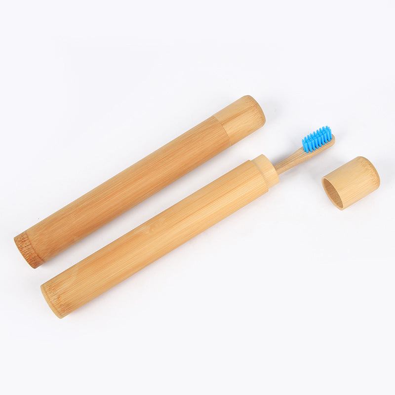 Bamboo Toothbrush Novelty Wooden Teeth Brush soft-bristle Bamboo Fibre Wooden Handle Bamboo Tube Charcoal Set