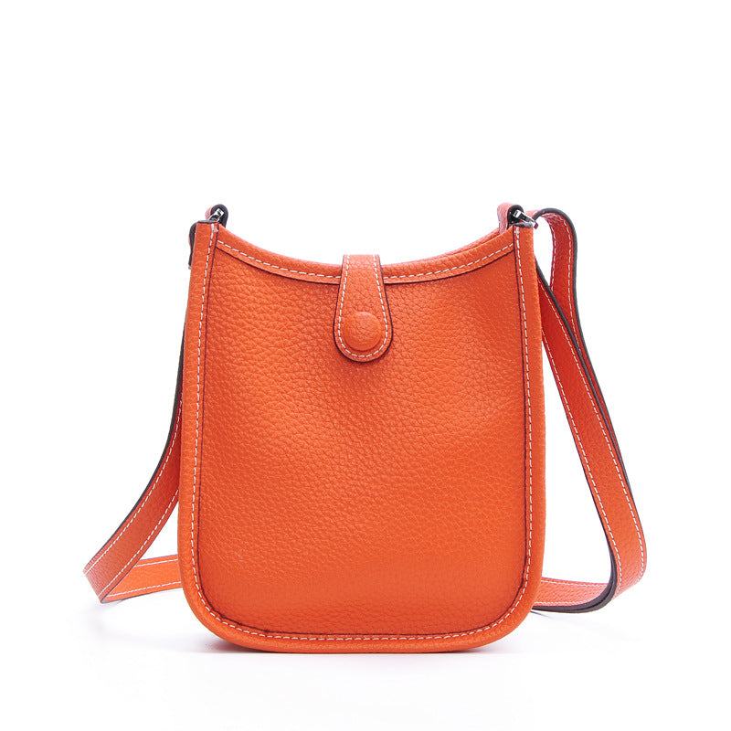 Women Litchi Stria Crossbody Bag