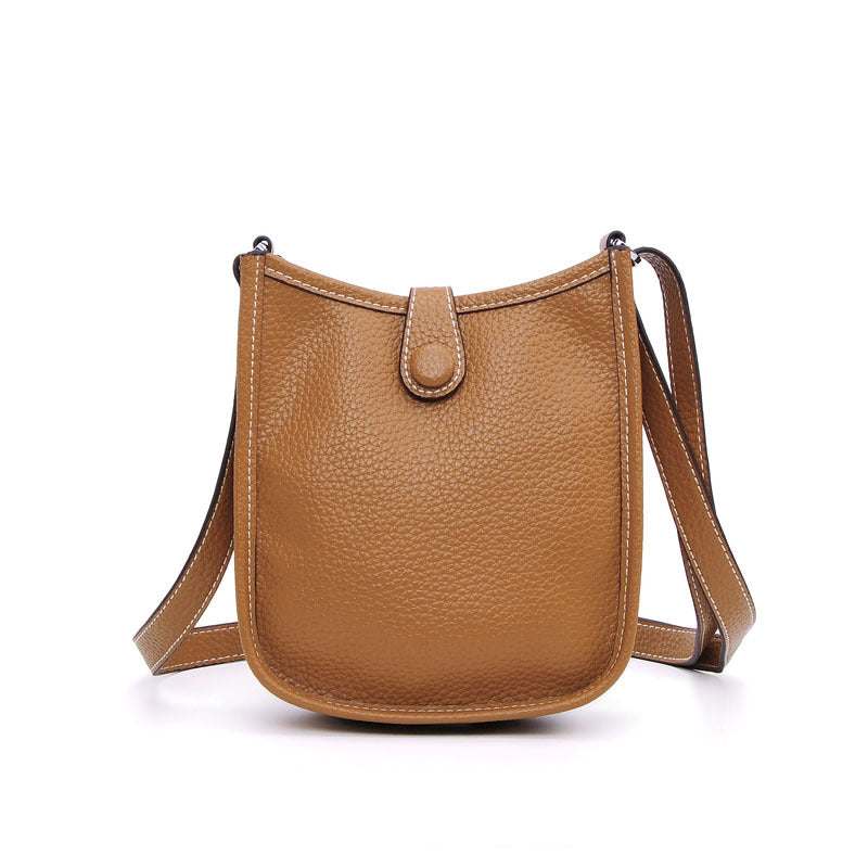 Women Litchi Stria Crossbody Bag