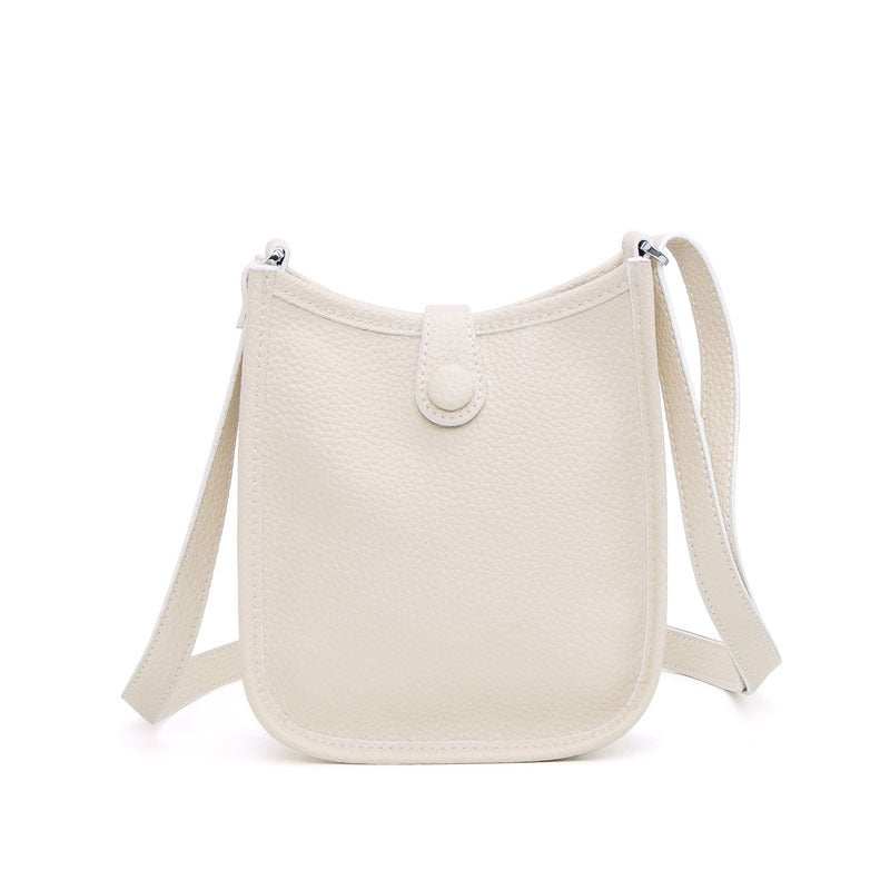 Women Litchi Stria Crossbody Bag