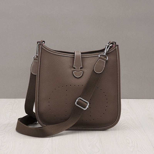 Women Litchi Stria Crossbody Bag