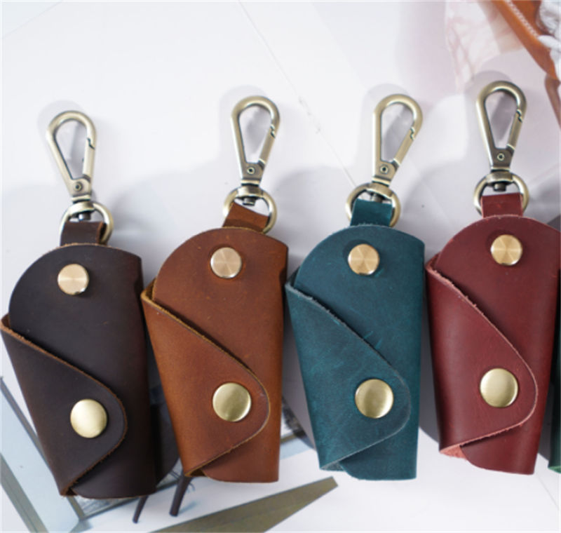 Top Layer Cowhide Small Men Keychain