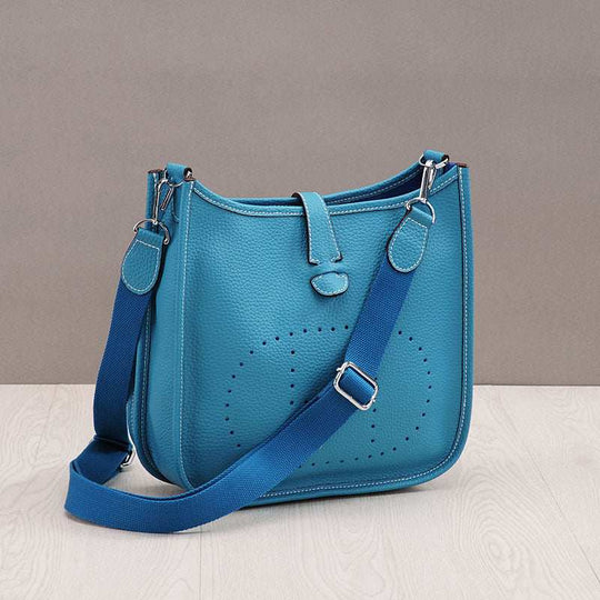 Women Litchi Stria Crossbody Bag