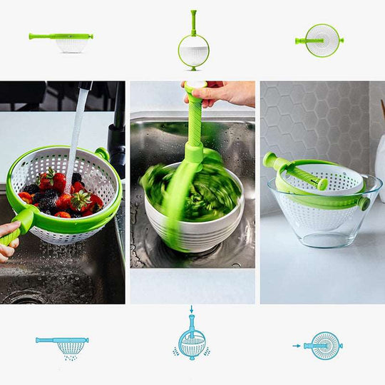 Salad Spinner Scratch Resistant Nylon Spinning Colander