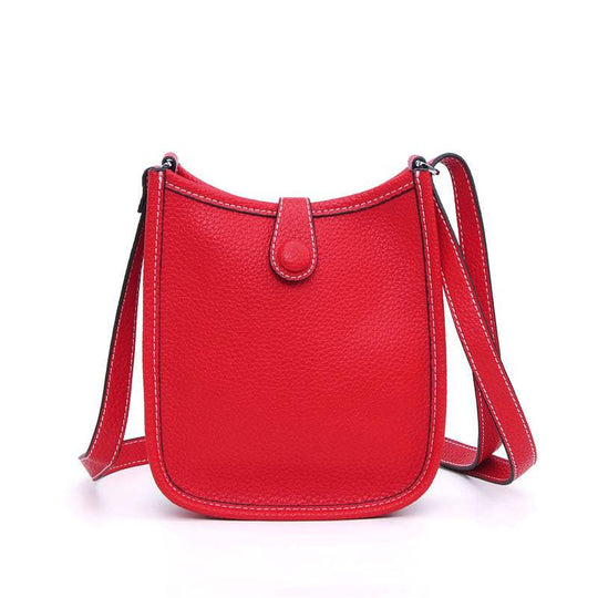 Women Litchi Stria Crossbody Bag