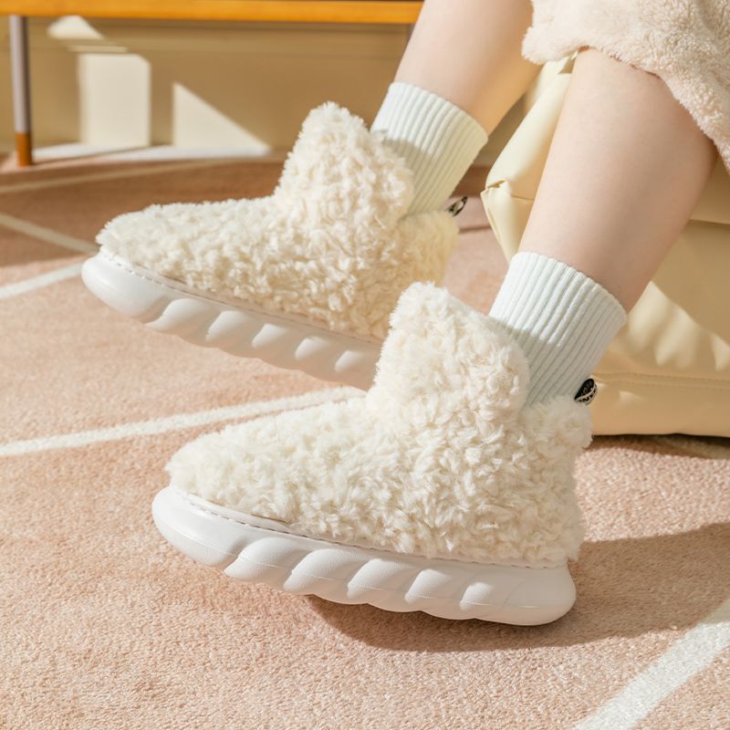 Cute High-Heeled Cotton Slippers