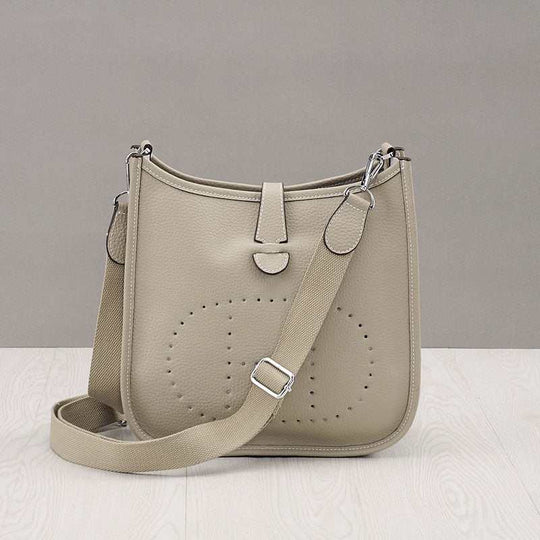 Women Litchi Stria Crossbody Bag