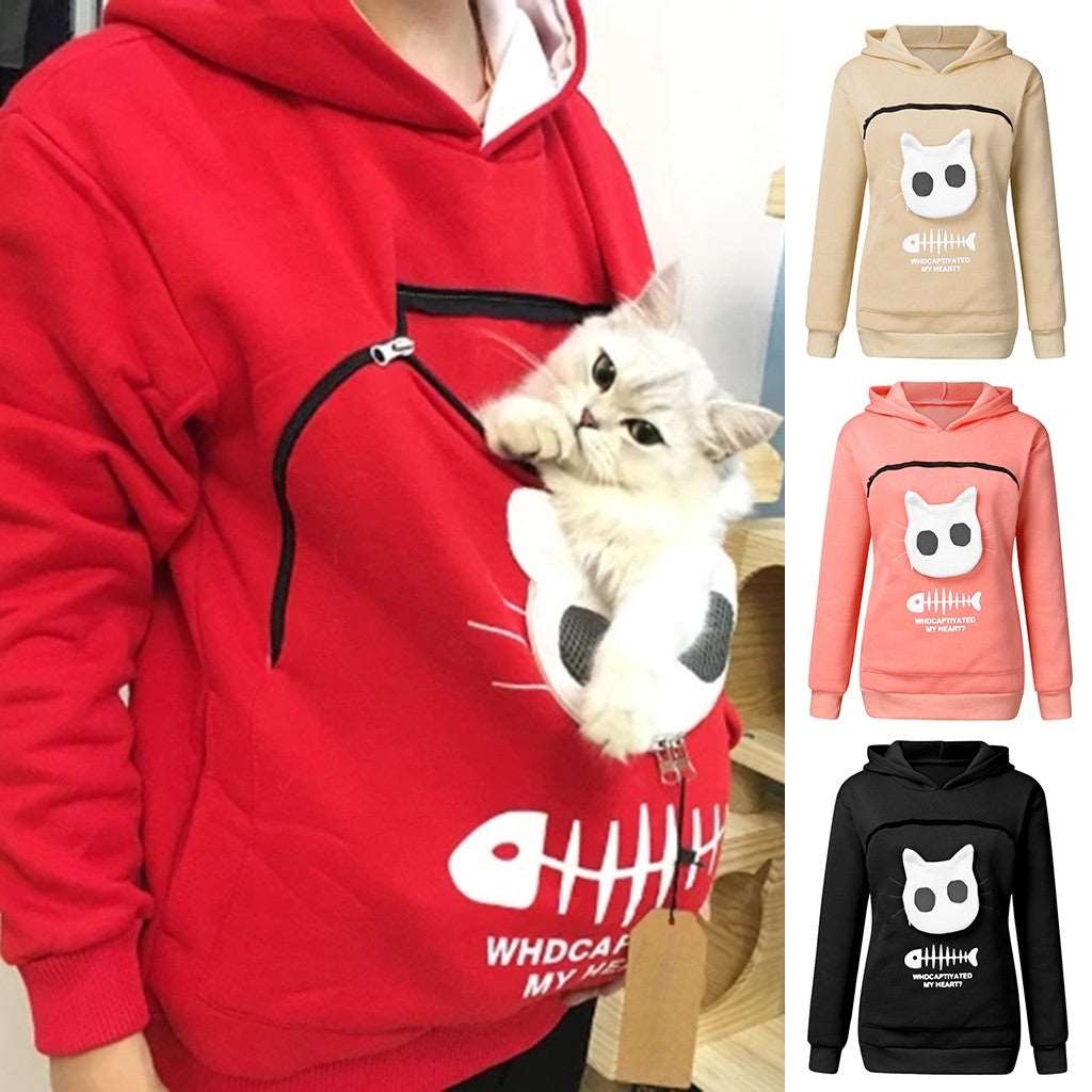 cat hoodie pouch