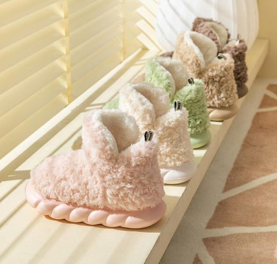 Cute High-Heeled Cotton Slippers