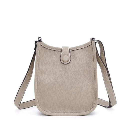 Women Litchi Stria Crossbody Bag