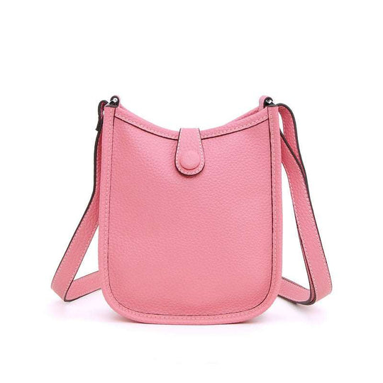 Women Litchi Stria Crossbody Bag