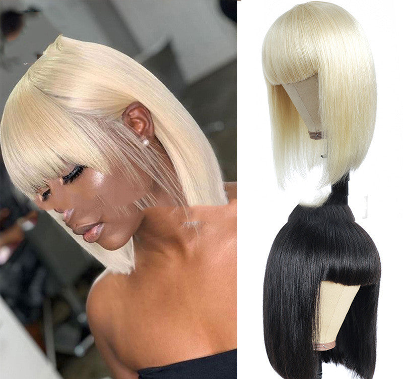 Blonde Short Straight Hair Bobo Wigs